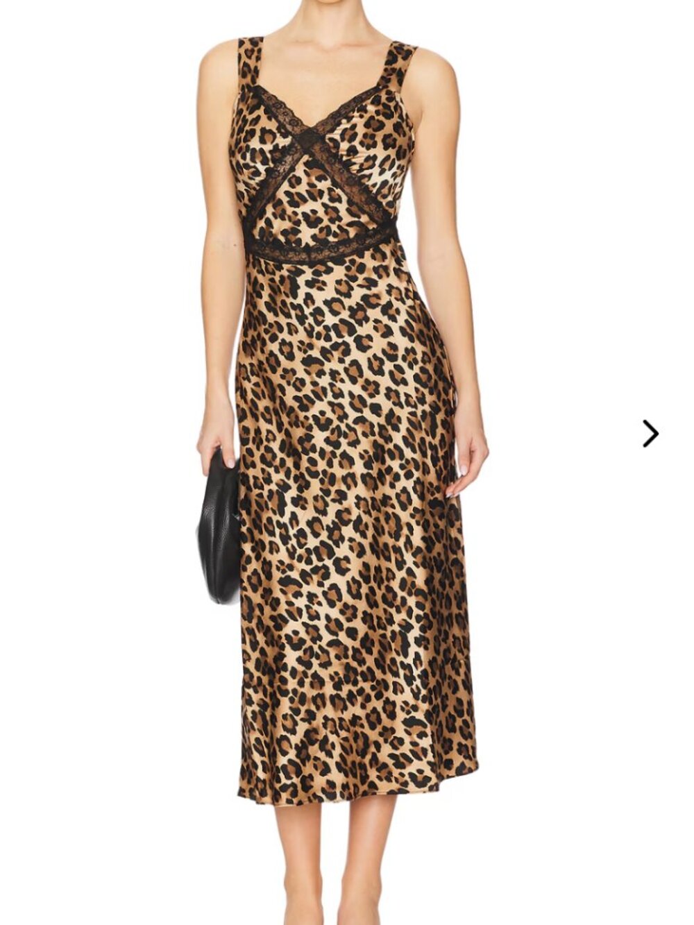 BARDOT EMORY SATIN SLIP DRESS LEOPARD PRINT MEDIUM